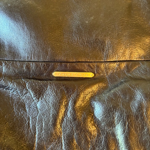 Trina Turk Black Leather Manhattan Large Shoulder Bag Tote - Picture 5 of 14